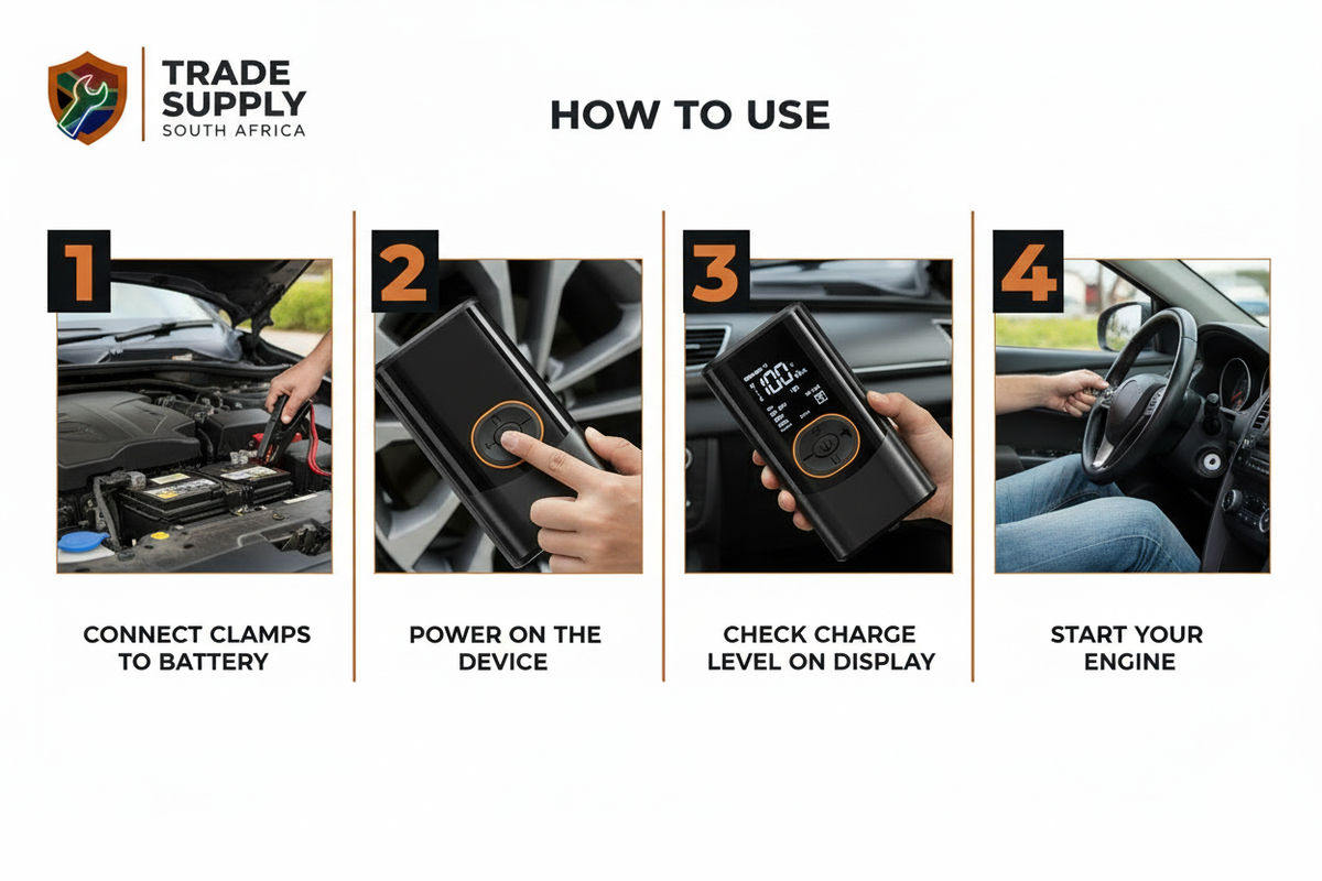 Trade Supply™ Jump Starter - How To Use v2